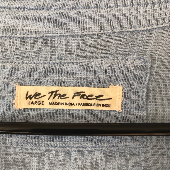 FP We The Free Oversized Cotton Button Down Shirt size LG EUC - Picture 7 of 11